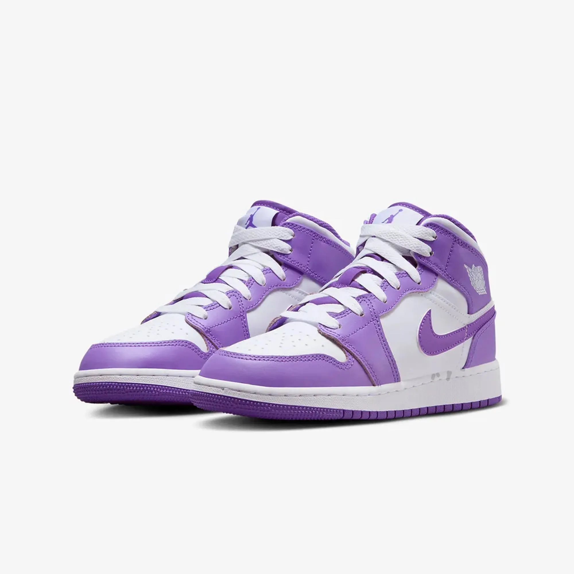 AIR JORDAN 1 MID 'PURPLE VENOM/WHITE' (GS)