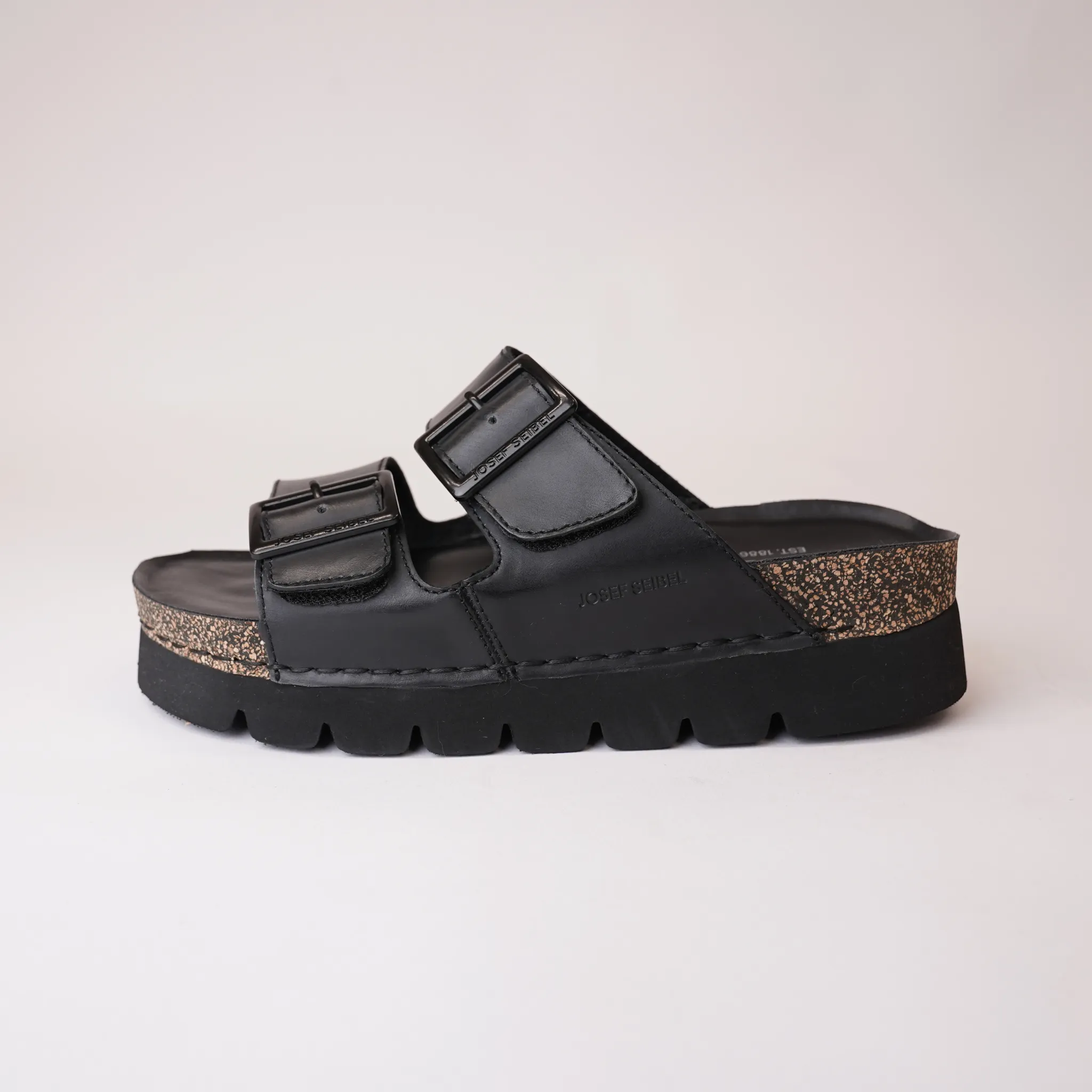 Alice 01 Black Leather Slides