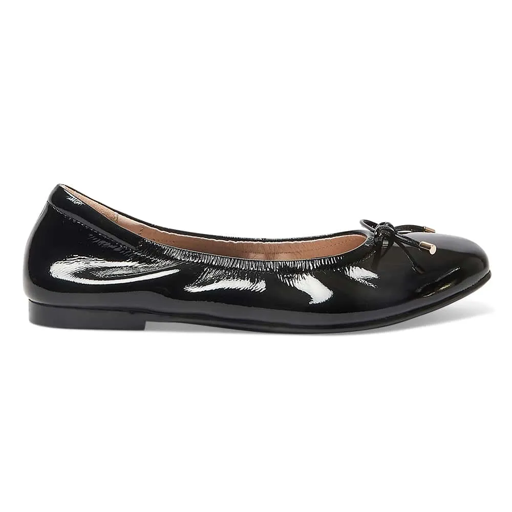 Allegra Flat in Black Patent