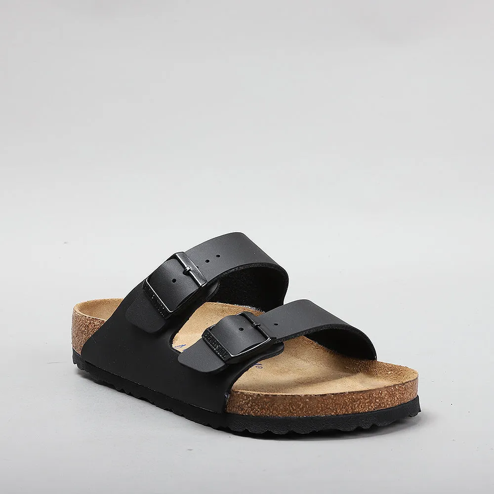 BIRKENSTOCK ARIZONA BLACK SOFT FOOTBED SANDALS