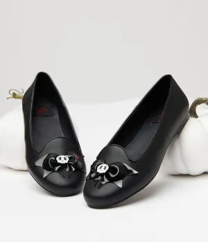 Black Bat & Skull Lydia Flats