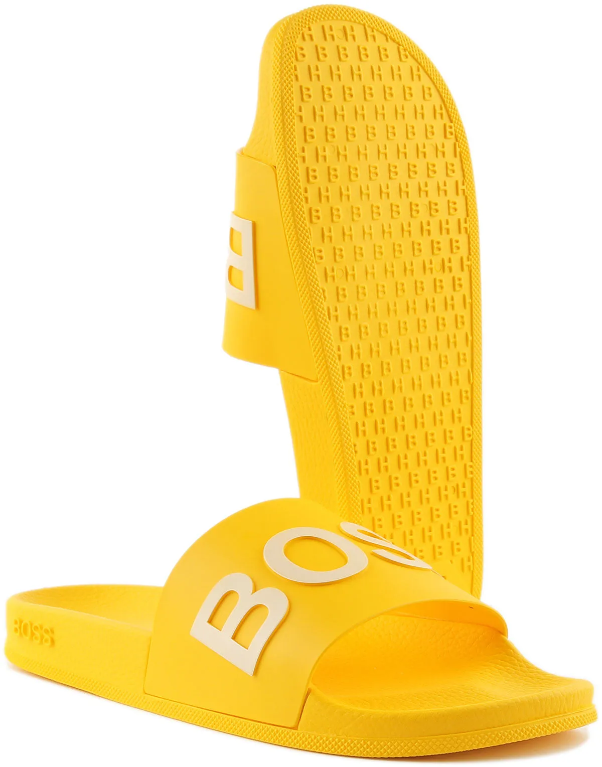 Boss Bay Sliders In Yellow For Men