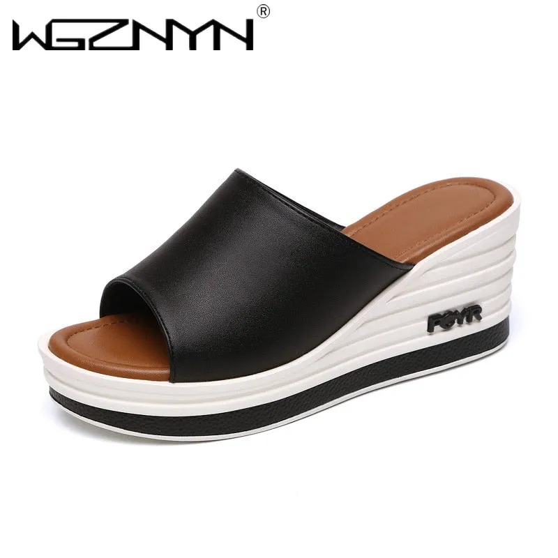 Breathable Platform Wedge Summer Slides