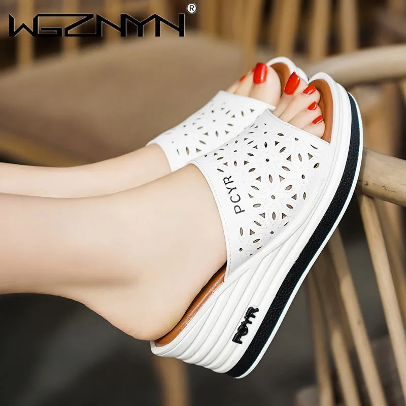 Breathable Platform Wedge Summer Slides