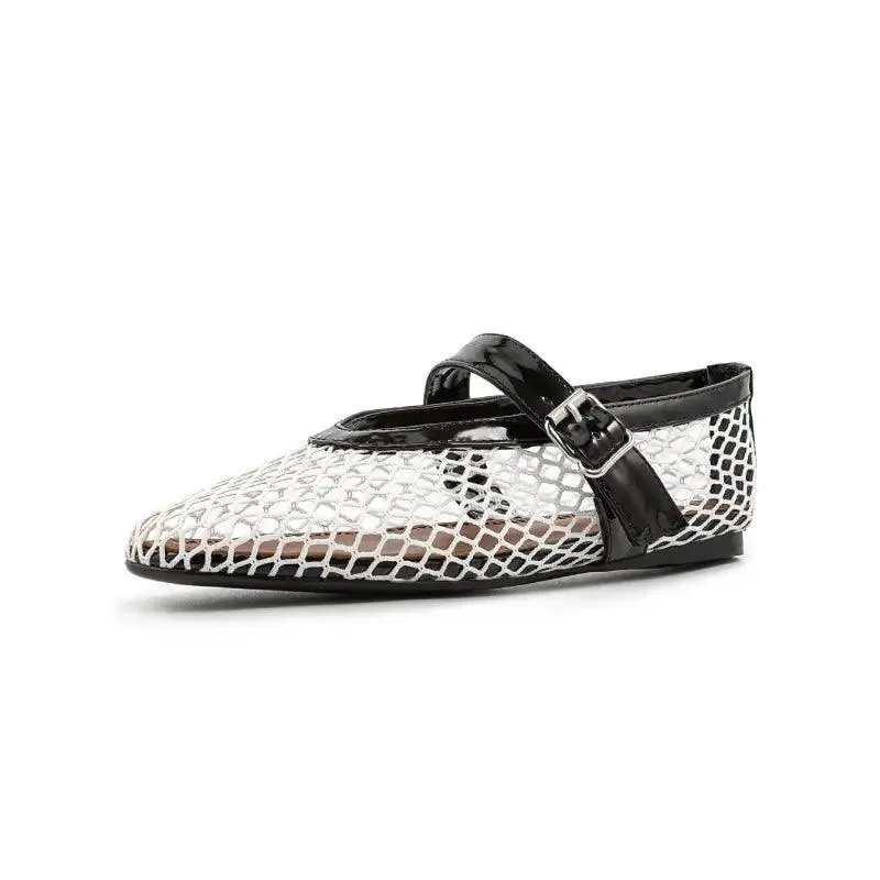 Buckle-Up Mary Jane Breathable Mesh Ankle Sandals