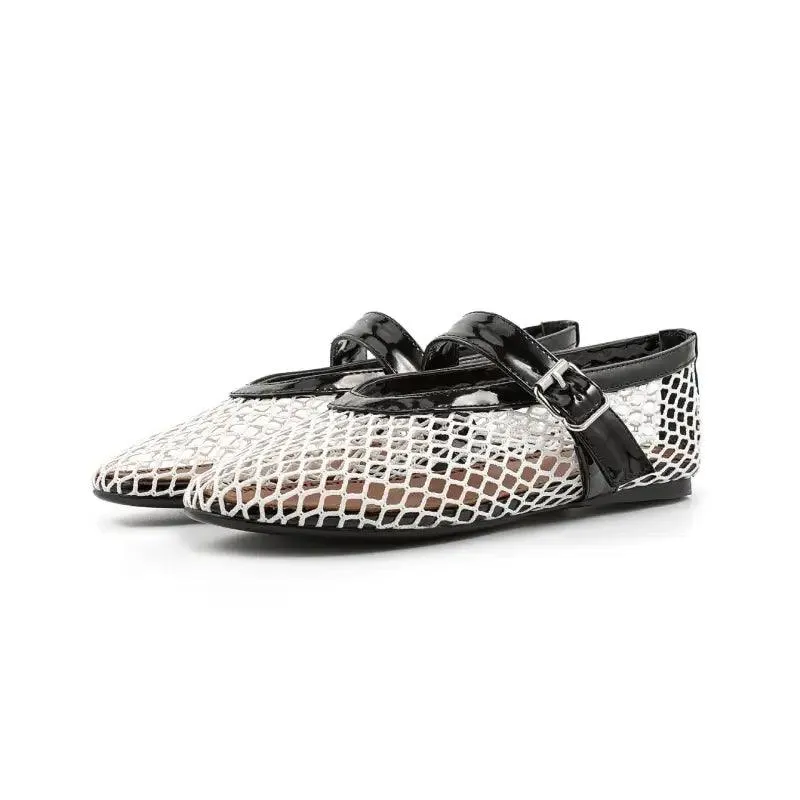 Buckle-Up Mary Jane Breathable Mesh Ankle Sandals