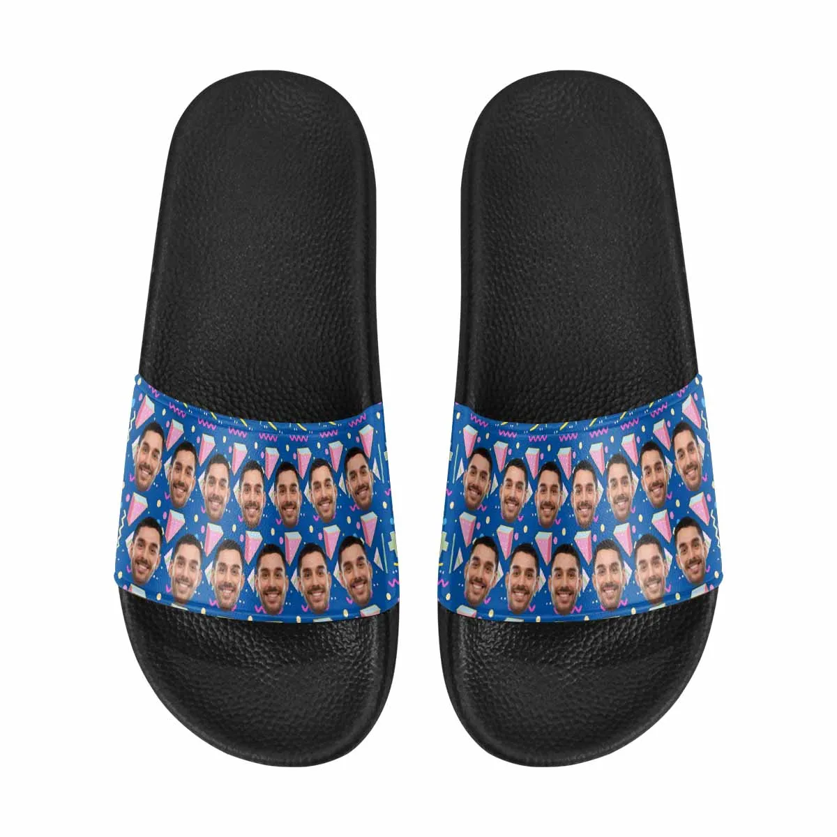 Custom Boyfriend Face Geometry Women's Slide Sandals