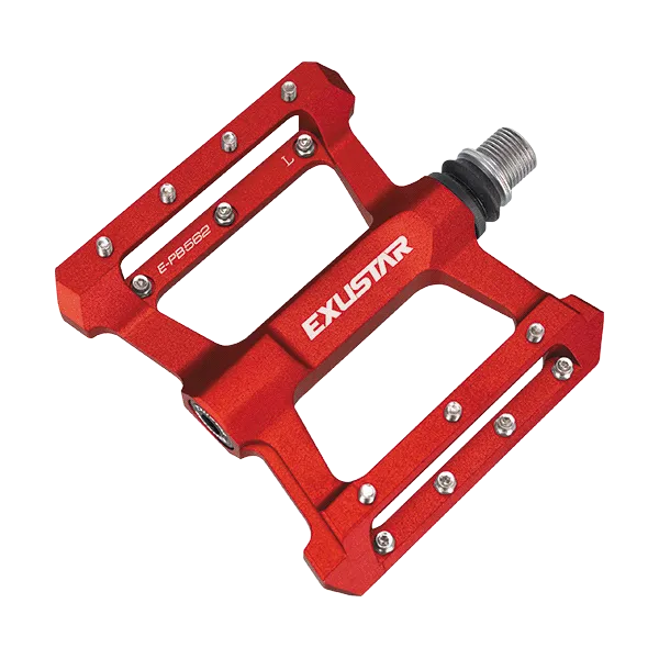 Exustar E-PB562 Aluminum Platform Pedals 9/16" Red