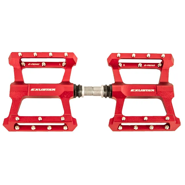 Exustar E-PB562 Aluminum Platform Pedals 9/16" Red