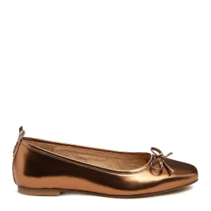 Frankie Cognac Metallic Ballet Flats