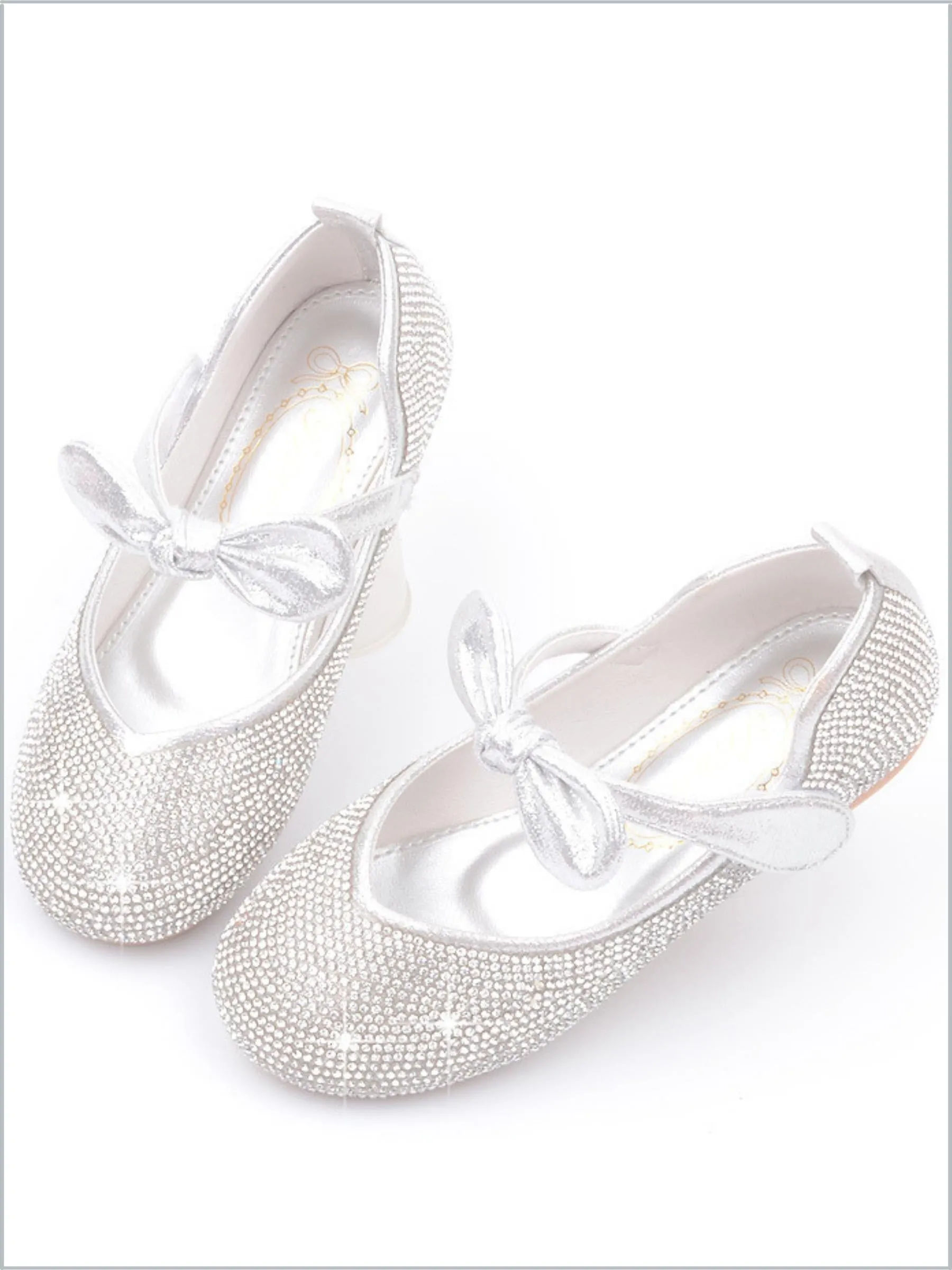 Glitter Bow Flats By Liv and Mia