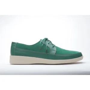 Johnny Famous Bally Style Park West Men's Green Leather and Suede Low Tops