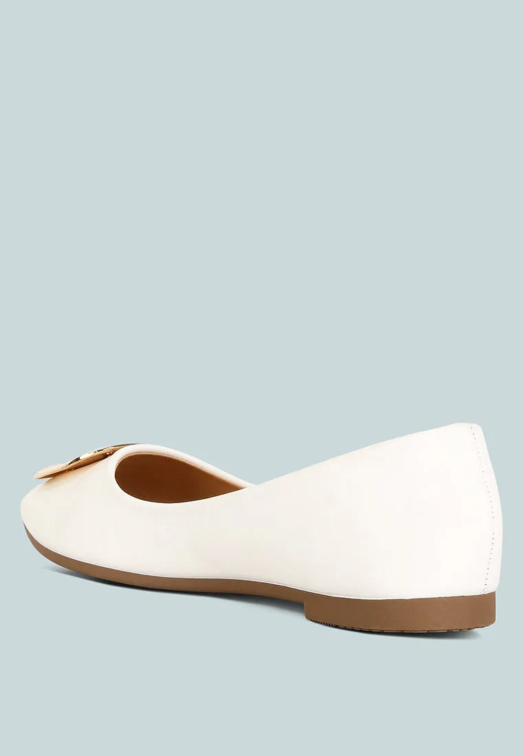 Karder Brooch Detail Ballet Flats