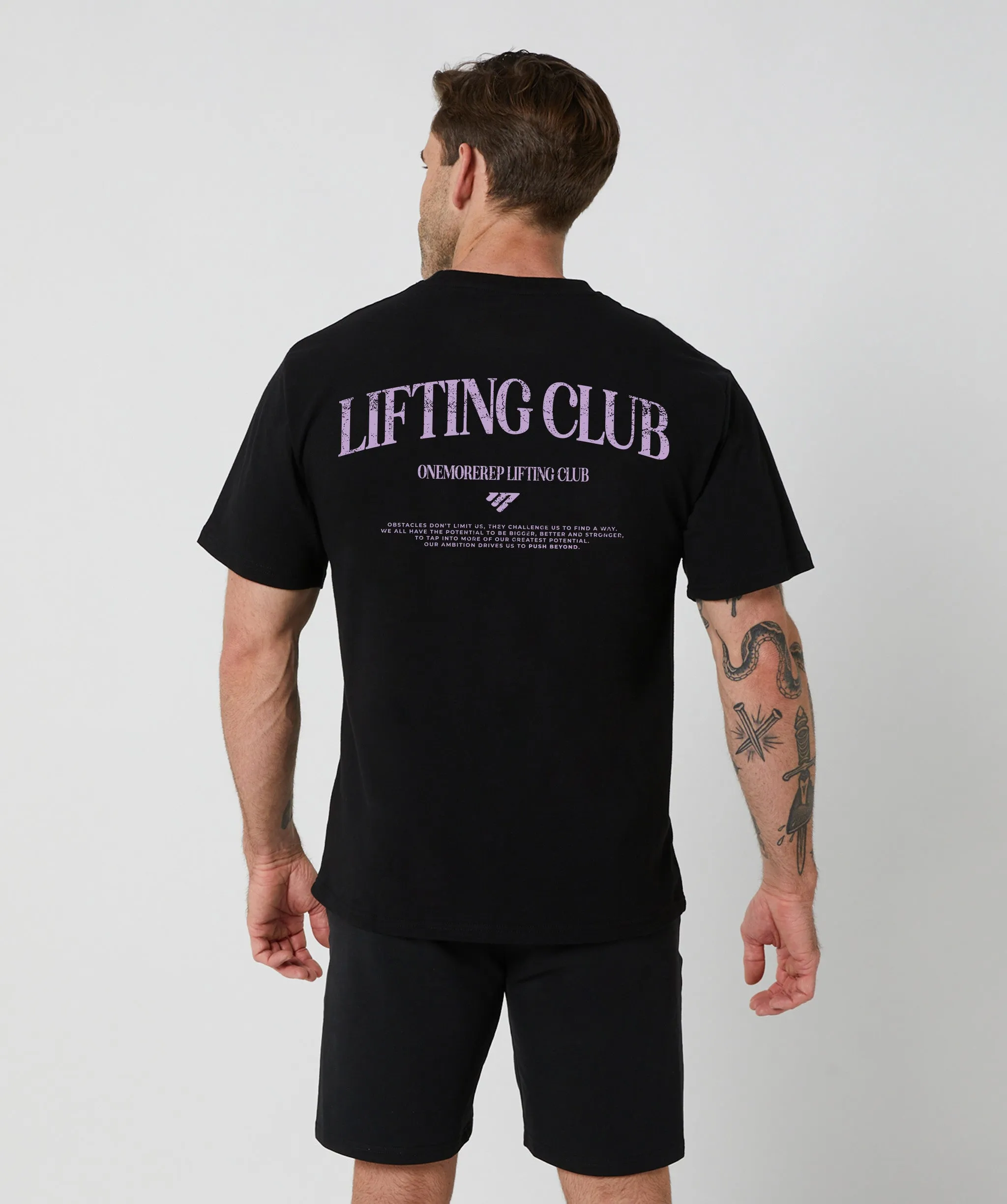 Lifting Club Tee Black/Lilac