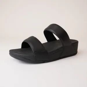 Lulu Leather Slides Black Sandals