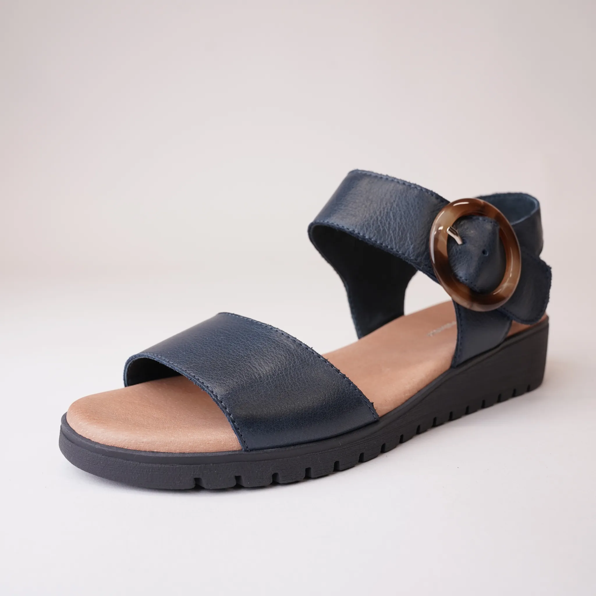 Manessay Navy/ Navy Sole Leather Sandals