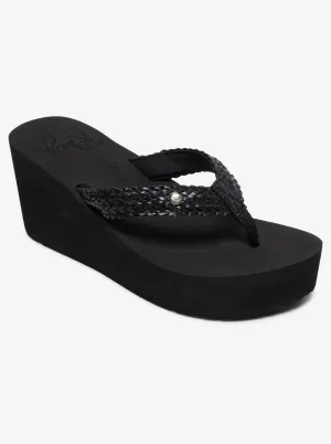 Mellie Platform Wedge Sandals - Black