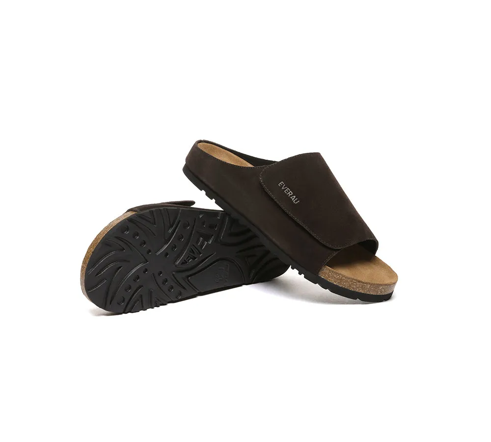 Men Adjustable Embossed Slip-on Summer Slides Justice