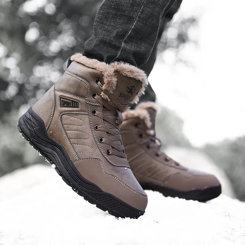 Men's high top waterproof padded snow boots