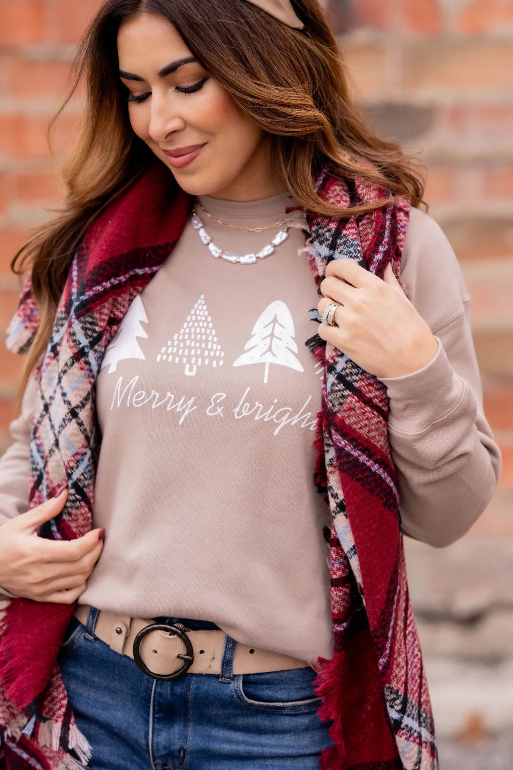 Merry & Bright Tree Graphic Crewneck