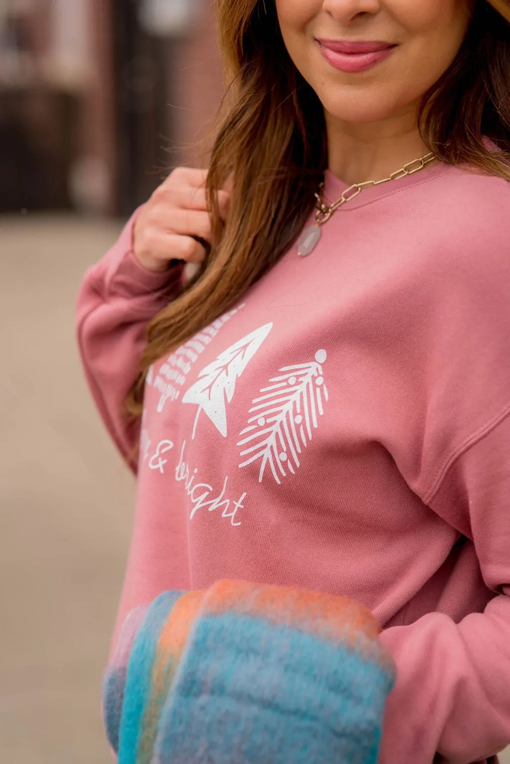 Merry & Bright Tree Graphic Crewneck