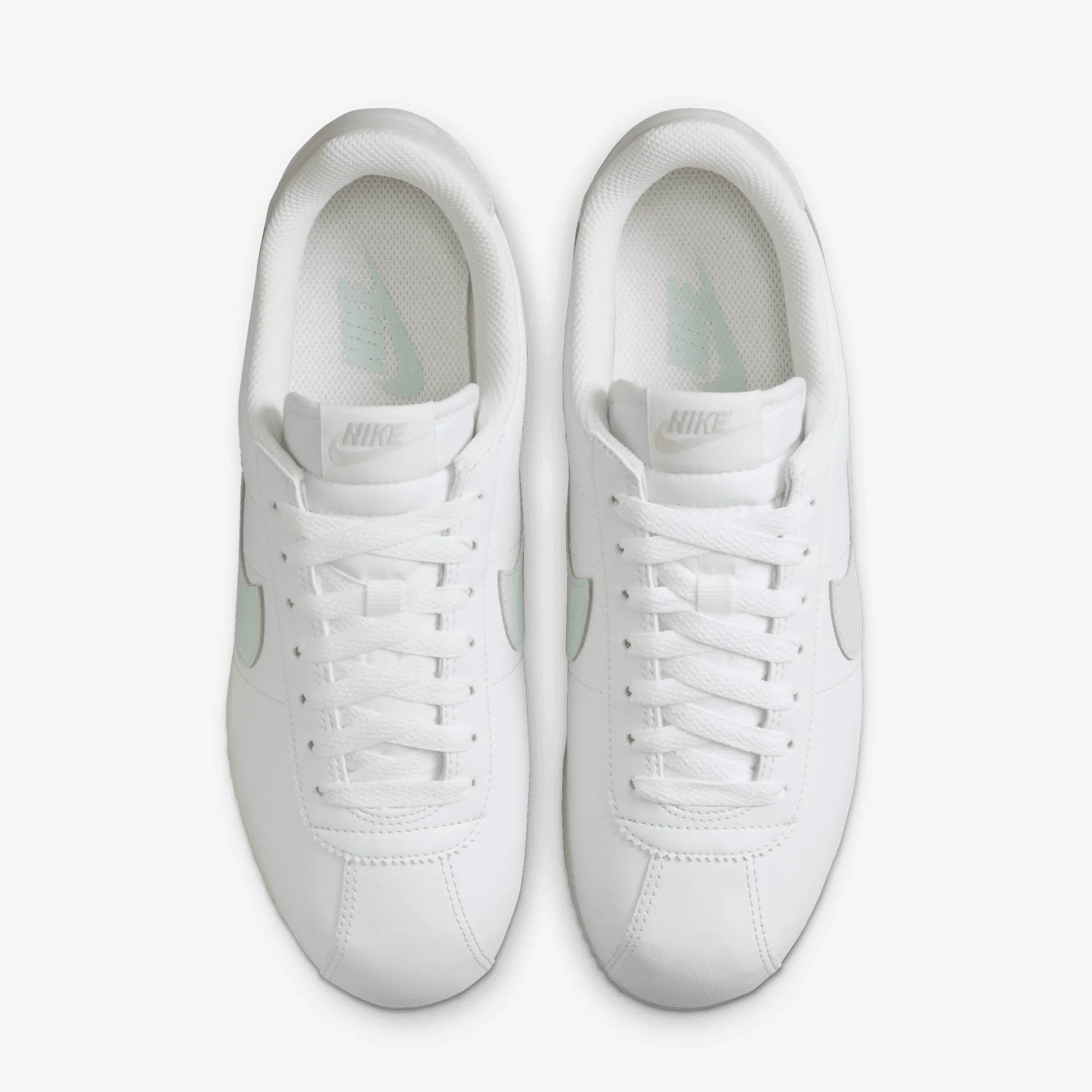 Nike | WMN'S CORTEZ LEATHER { SUMMIT WHITE/LIGHT SILVER-SAIL