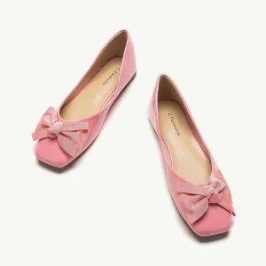 Patent Bow Ballerina Flats (Eva) Pink