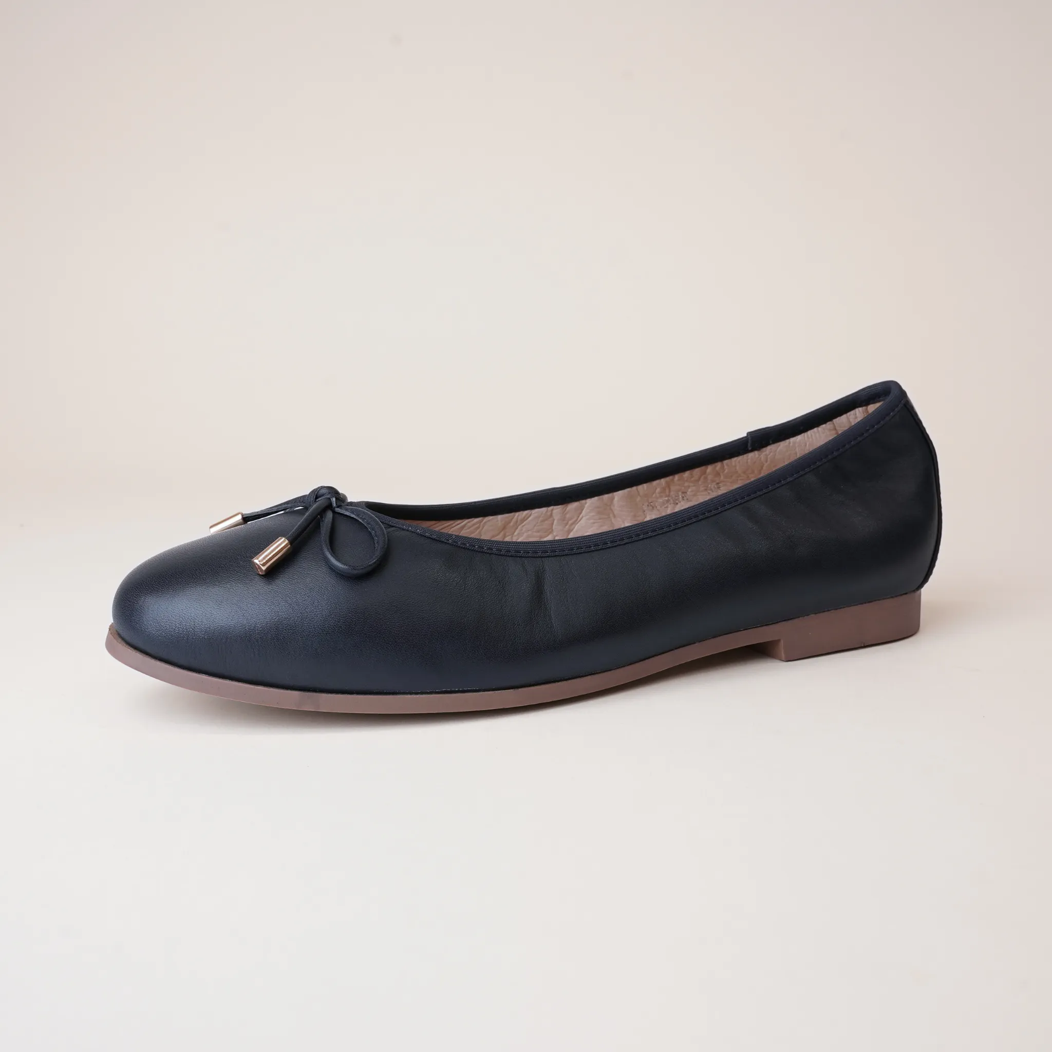 Picture French Navy Leather Ballet Flats