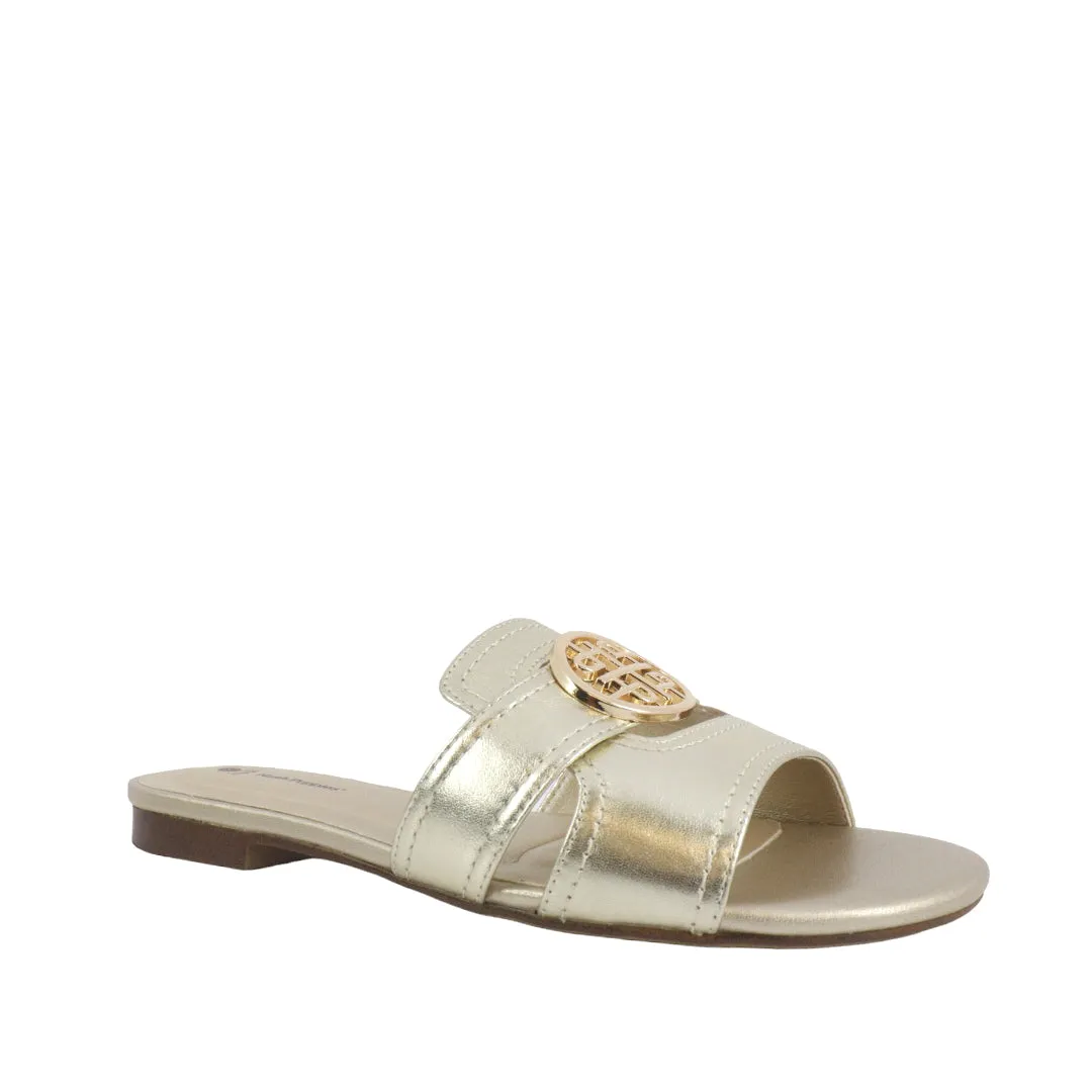 Sandalias flats Indie dorado para mujer