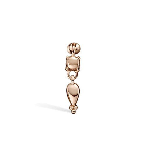 Single Tassel Piercing Charm Earring by Maria Tash in 14K Rose Gold