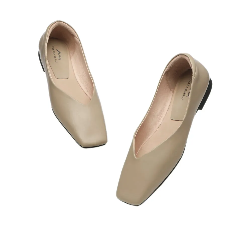 Square Toe Leather Ballet Flats Women Libera