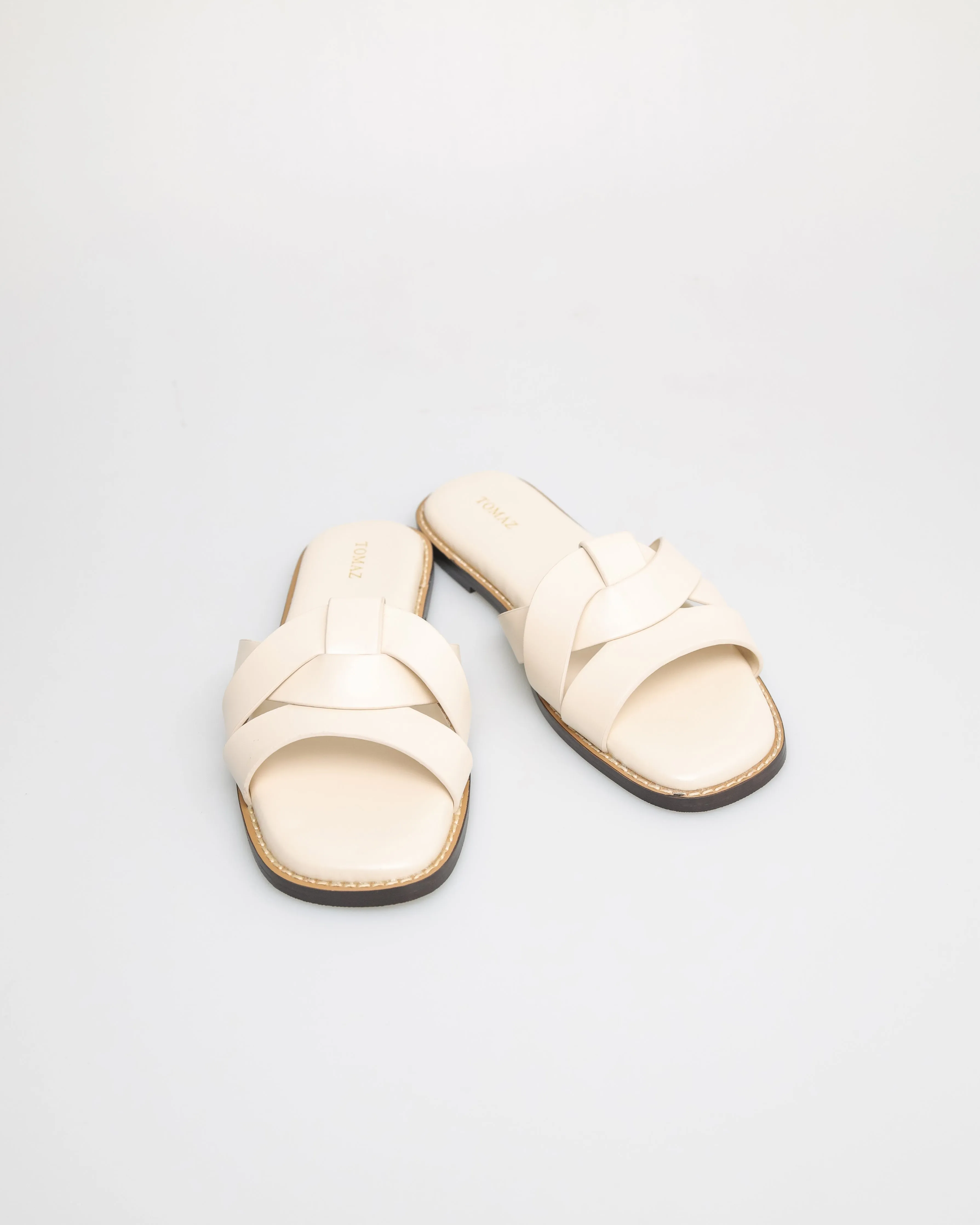 Tomaz YX185 Ladies Crossover Sandals (Cream)