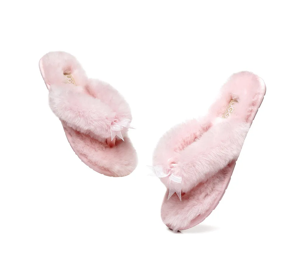 Women Fluffy Slides Thongs Cinderella