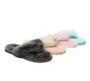 Women Fluffy Slides Thongs Cinderella