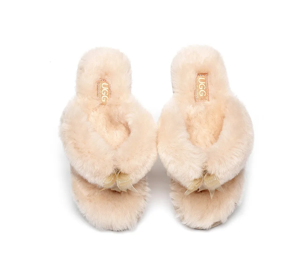 Women Fluffy Slides Thongs Cinderella