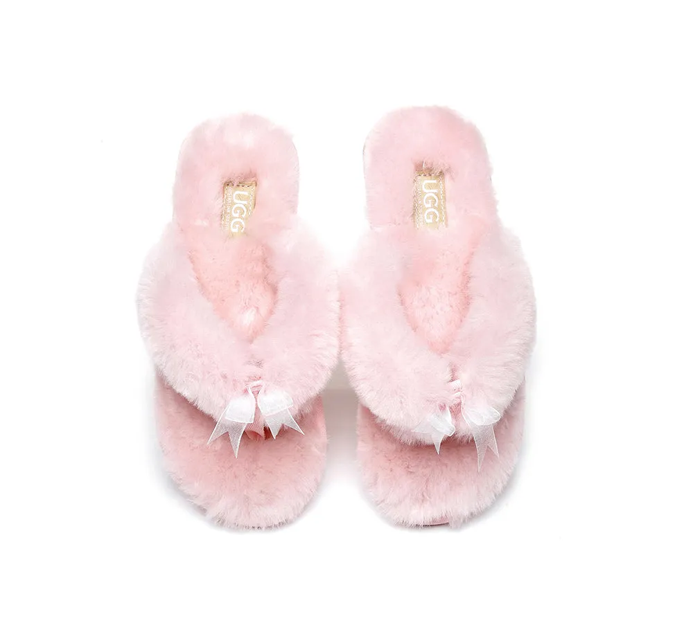 Women Fluffy Slides Thongs Cinderella