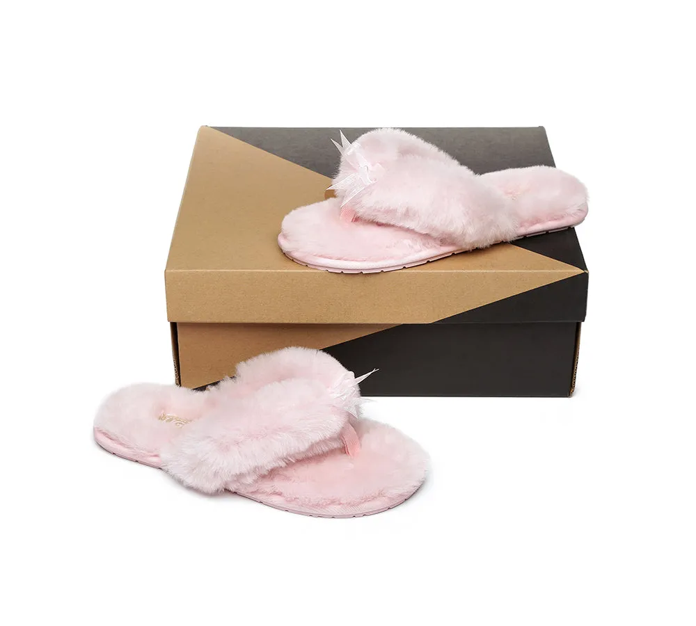 Women Fluffy Slides Thongs Cinderella