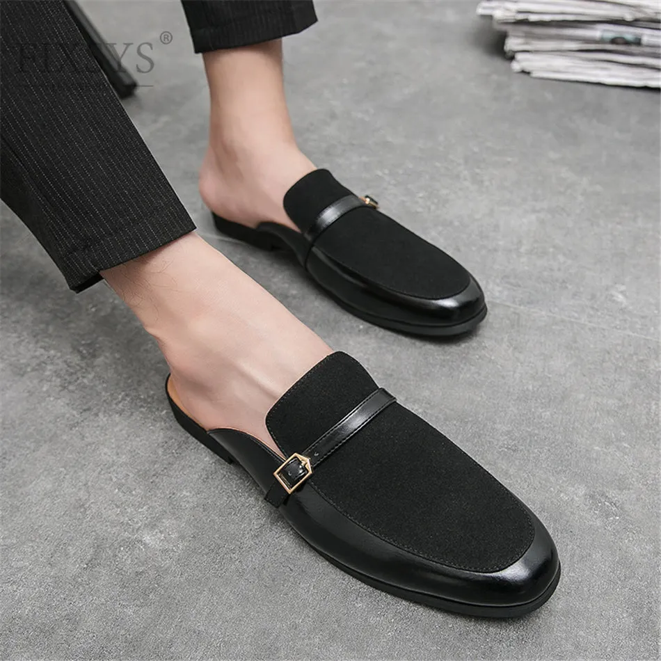 xiangtuibao Buckle Design Man Loafer Summer Casual Shoes Lightweight Half Shoes for Man Breathable Mules Outdoor Slippers Big Size 48