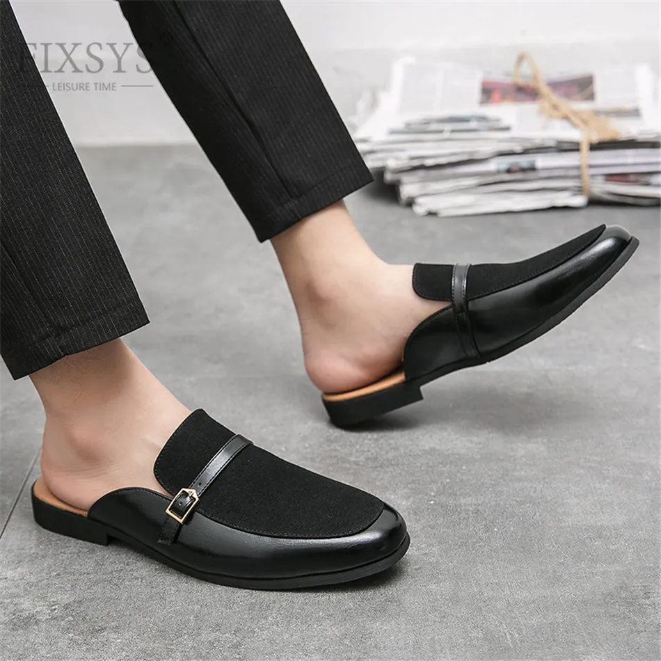 xiangtuibao Buckle Design Man Loafer Summer Casual Shoes Lightweight Half Shoes for Man Breathable Mules Outdoor Slippers Big Size 48