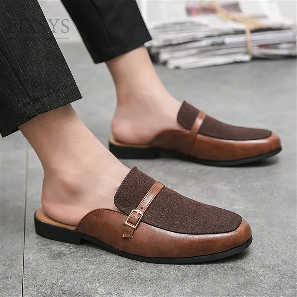 xiangtuibao Buckle Design Man Loafer Summer Casual Shoes Lightweight Half Shoes for Man Breathable Mules Outdoor Slippers Big Size 48