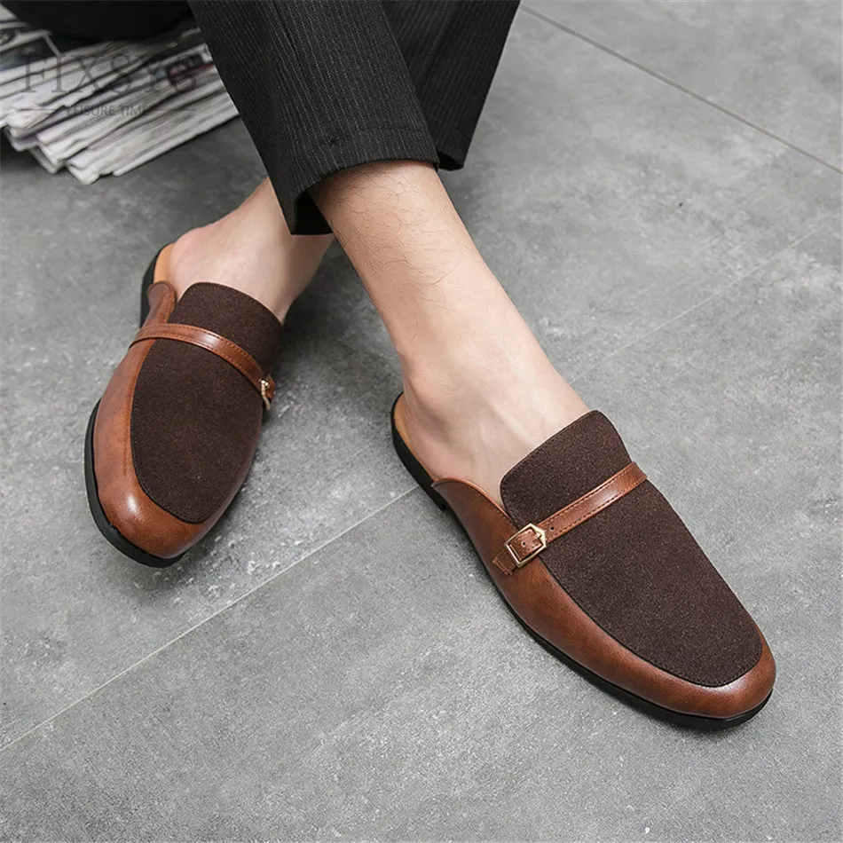 xiangtuibao Buckle Design Man Loafer Summer Casual Shoes Lightweight Half Shoes for Man Breathable Mules Outdoor Slippers Big Size 48